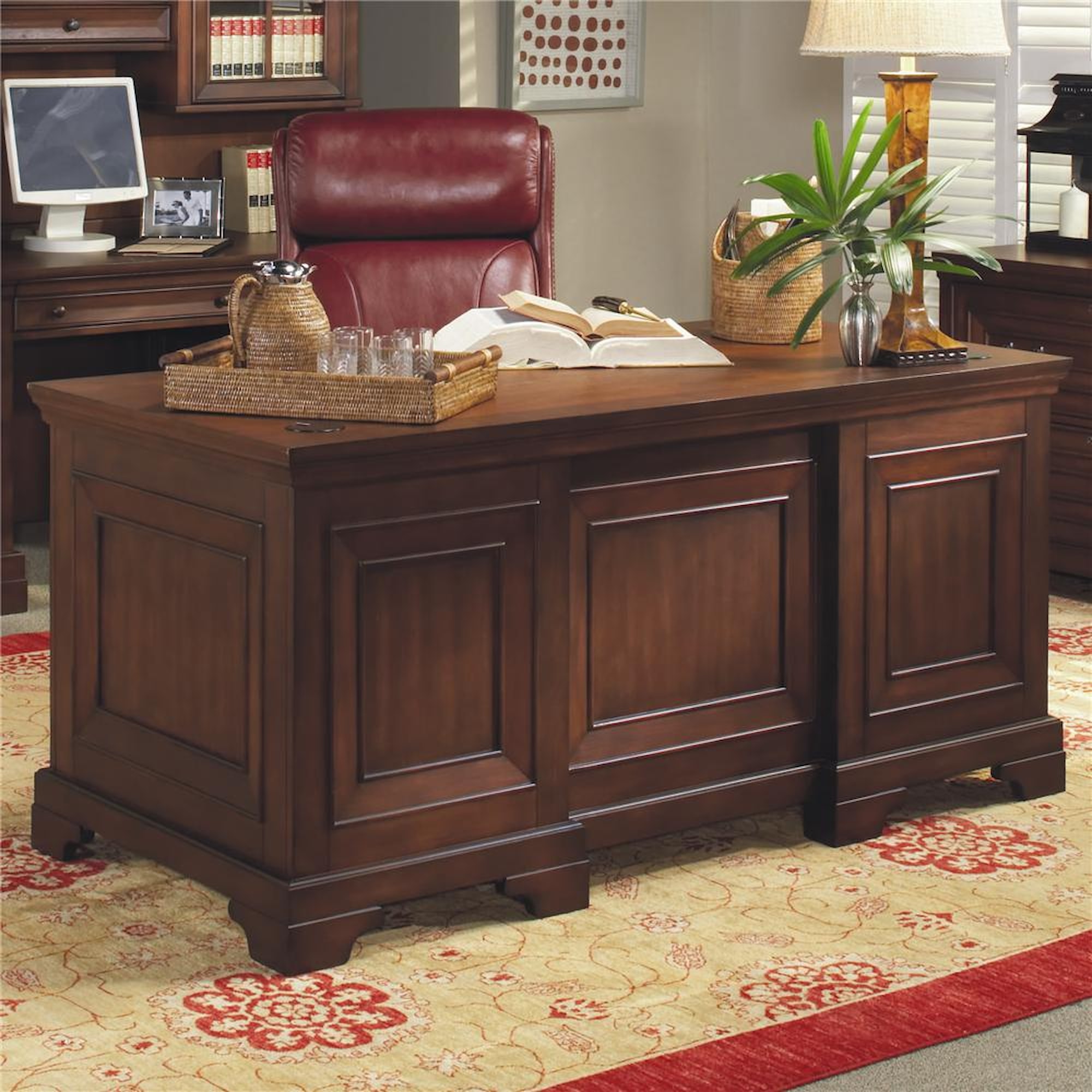 Aspenhome Richmond 403034421 66 Inch Double Pedestal Executive Desk